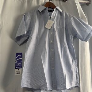 NWT McDonald’s Employee Uniform BARCO Short Sleeve-White/Blue Stripe-Small